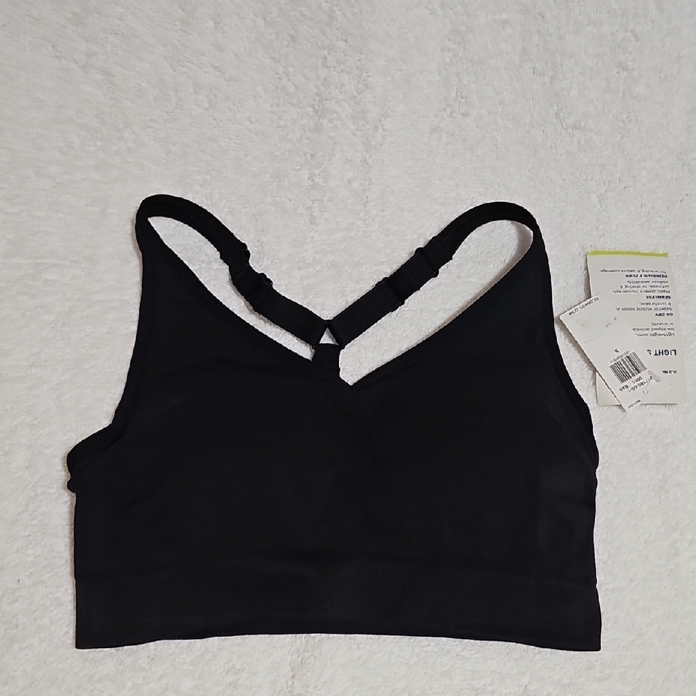 Old Navy Black Seamless Light Support Sports Bra for Women Size Small New